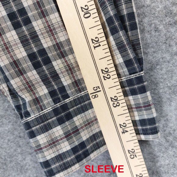 Carhartt Shirt Mens Large Beige Blue Plaid Long Sleeve Button Down Casual Cotton - Picture 6 of 8